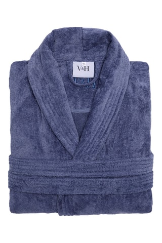 Albornoz de terciopelo Uni - Azul grisáceo