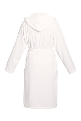 Albornoz de terciopelo con capucha Uni - Blanco