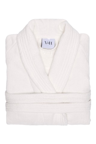 Albornoz de terciopelo Uni - Blanco