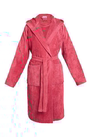 Albornoz de terciopelo con capucha Uni - Rosa viejo