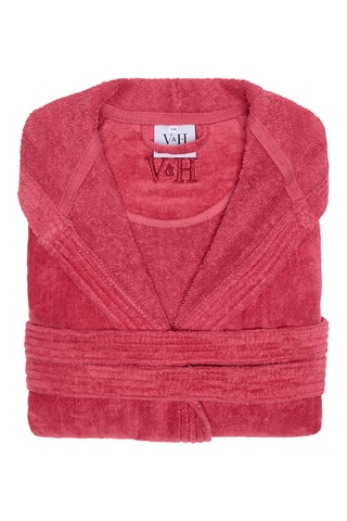 Albornoz de terciopelo con capucha Uni - Rosa viejo