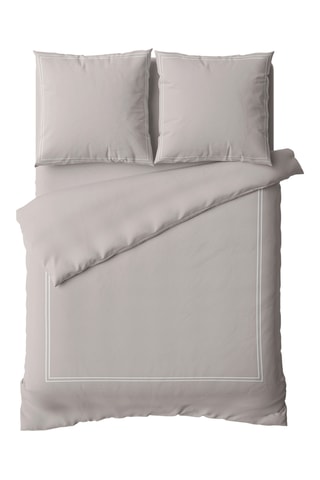 Juego de nórdico de satén de algodón 79 hilos/cm² Cannes - Blanco y topo