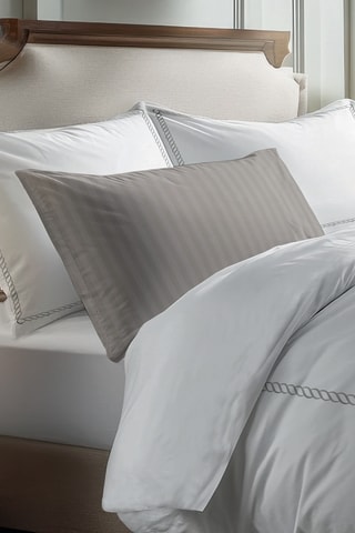 Juego de nórdico de satén de algodón 79 hilos/cm² Douceur Royale - Gris