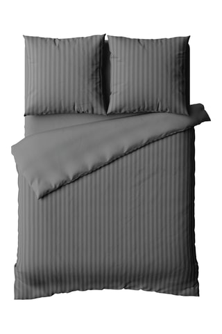 Juego de nórdico de satén de algodón 79 hilos/cm² Dobby - Gris oscuro