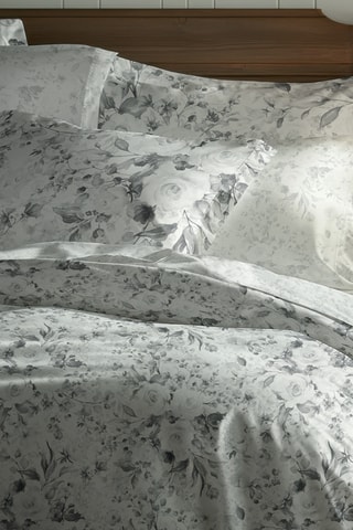 Juego de nórdico de satén de algodón 79 hilos/cm² - Blanco