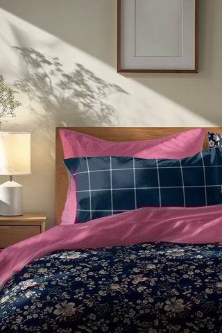 Juego de nórdico de satén de algodón 79 hilos/cm² - Azul oscuro