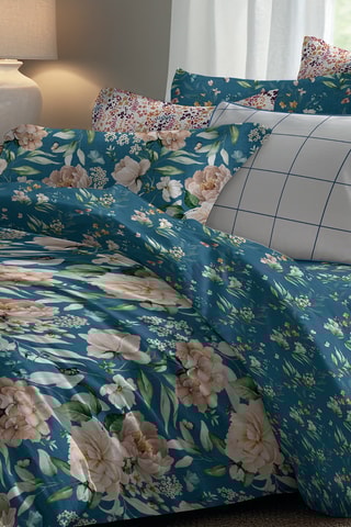 Juego de nórdico de satén de algodón 79 hilos/cm² - Azul cobalto