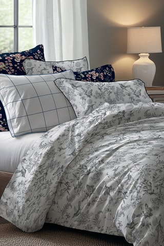 Juego de nórdico de satén de algodón 79 hilos/cm² - Negro y gris