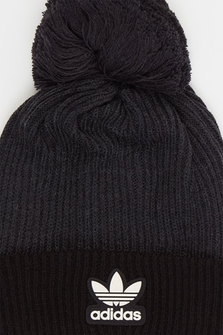 Bonnet à pompon - Noir et gris foncé