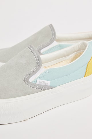 Slip-on plateformes en cuir - Bleu clair