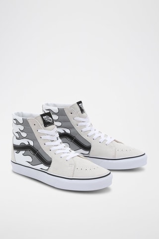 Baskets montantes en cuir SK8-Hi Beige