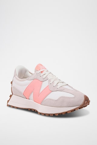 Baskets en nubuck 327 - Beige et rose - New Balance