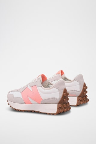 Baskets en nubuck 327 - Beige et rose - New Balance