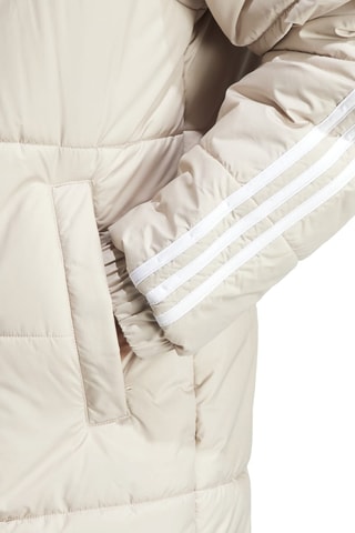Doudoune longue à capuche Ecru