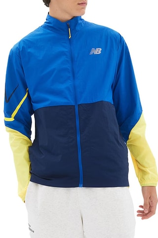 Veste de running Impact Run colorblock - Bleu électrique et jaune- New Balance