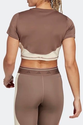 Crop top d’entrainement Techfit Colourblock - Marron - Adidas
