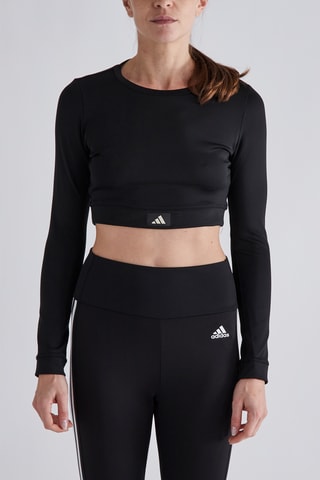 Crop top d’entraînement Sports Club - Noir