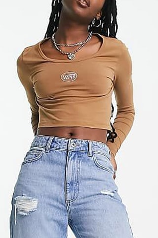 T-shirt cropped Asos - Marron - Vans