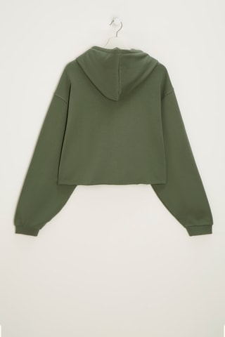 Sweat à capuche court - Kaki