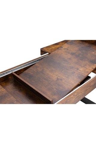 Mesa de comedor extensible Brixton - Imitación madera y negro