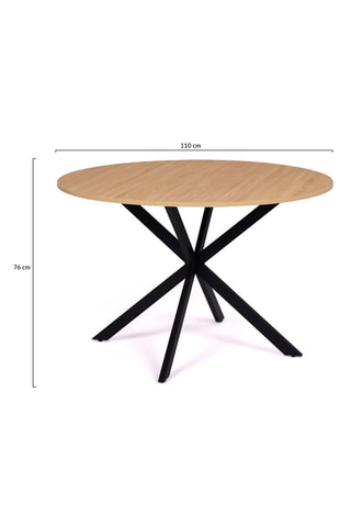 Mesa de comedor Soline - Imitación madera y negro