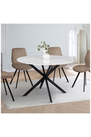 Mesa de comedor Soline - Blanco y negro