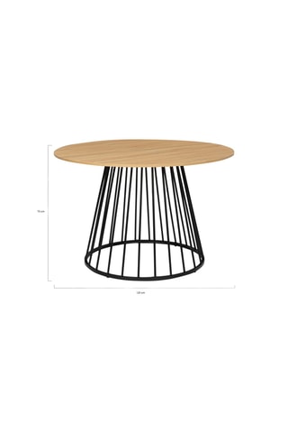 Mesa de comedor Adelle - Imitación madera y negro