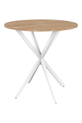 Mesa Soline - Imitación madera y blanco