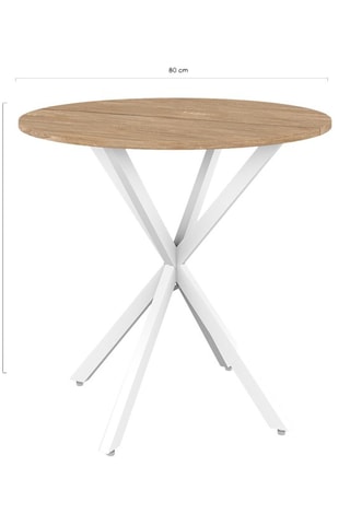 Mesa Soline - Imitación madera y blanco