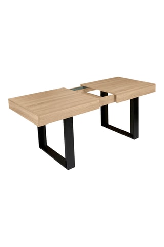 Mesa extensible Budapest - Imitación madera y negro