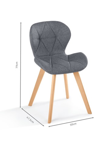 2 sillas de madera y haya Gatsby - 47,5 x 79 x 50 cm