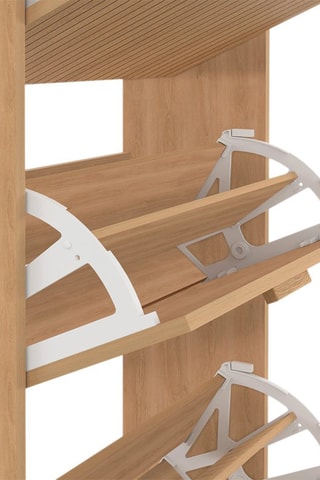 Zapatero de 4 puertas abatibles Faustine - 60 x 150 x 24 cm