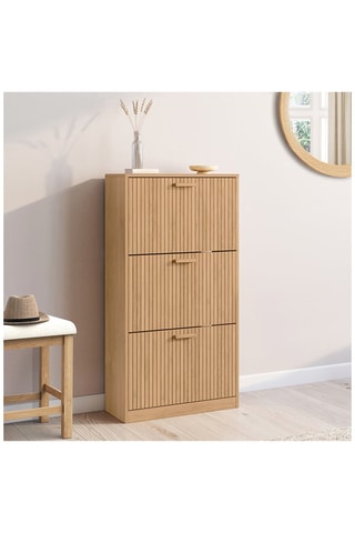 Zapatero de 3 puertas abatibles Faustine - 60 x 24 x 113 cm