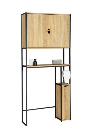 Mueble de cuarto de baño - Imitación madera y negro