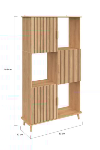 Estantería Faustine de 3 puertas - 80 x 30 x 143 cm 