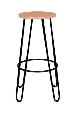 4 taburetes Missouri - Imitación madera y negro