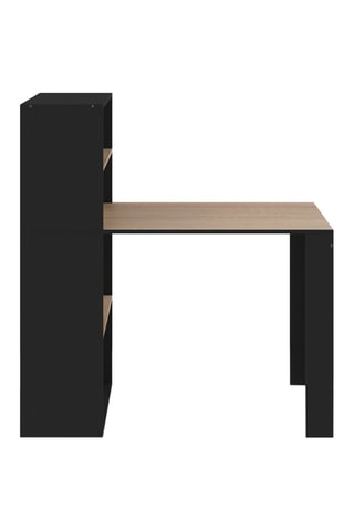 Escritorio estantería 2 en 1 Benny - Imitación madera y negro