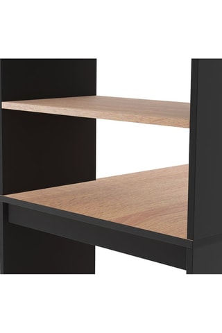 Escritorio estantería 2 en 1 Benny - Imitación madera y negro