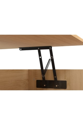 Mesa de centro con tablero elevable - imitación madera y blanco