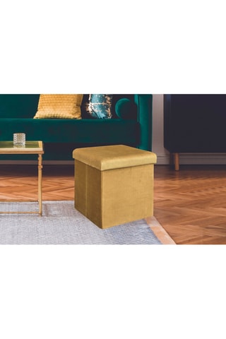 Puf con arcón - Mostaza