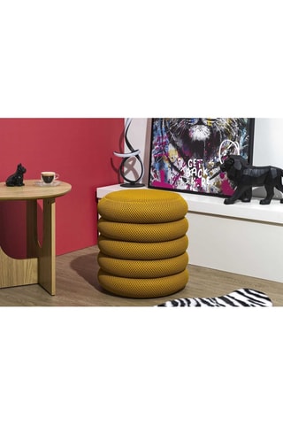 Puf con arcón Atome - Amarillo - De poliéster 