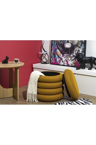 Puf con arcón Atome - Amarillo - De poliéster 