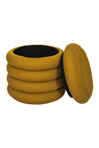 Puf con arcón Atome - Amarillo - De poliéster 