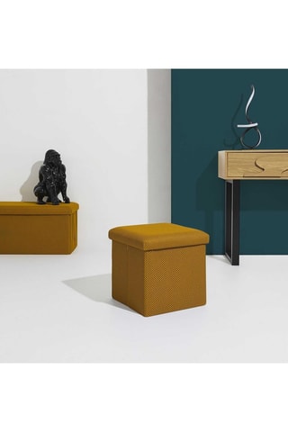 Puf con arcón Atome - Amarillo - De poliéster