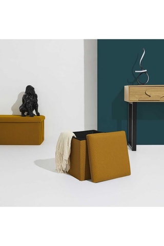 Puf con arcón Atome - Amarillo - De poliéster