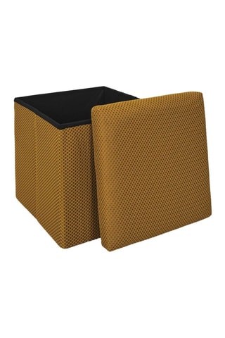 Puf con arcón Atome - Amarillo - De poliéster