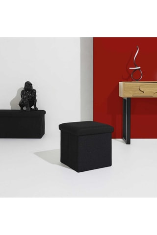 Puf con arcón Atome - Negro - De poliéster