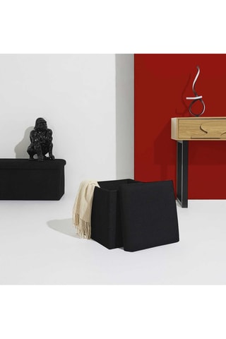 Puf con arcón Atome - Negro - De poliéster