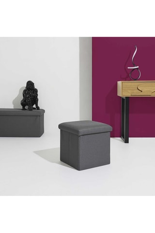 Puf con arcón Atome - Gris - De poliéster