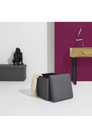 Puf con arcón Atome - Gris - De poliéster